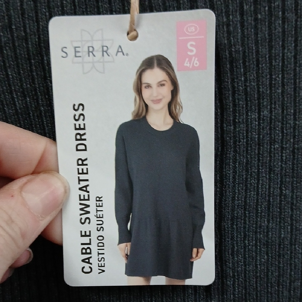 Serra Gray Long Sleeve Dress - Picture 2 of 5